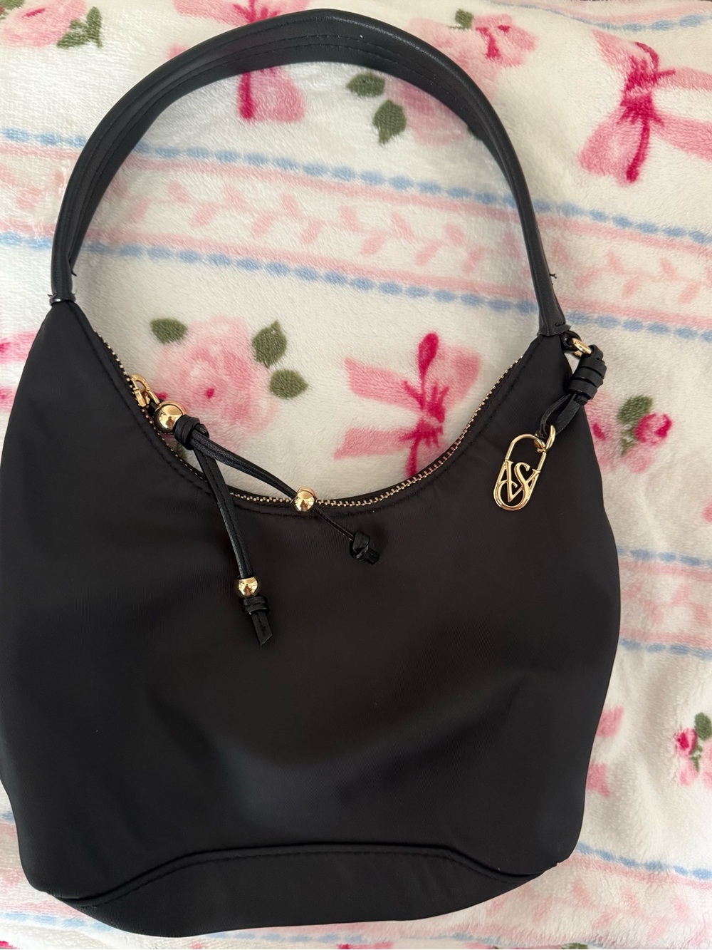 Victoria’s Secret black nylon mini hobo ba